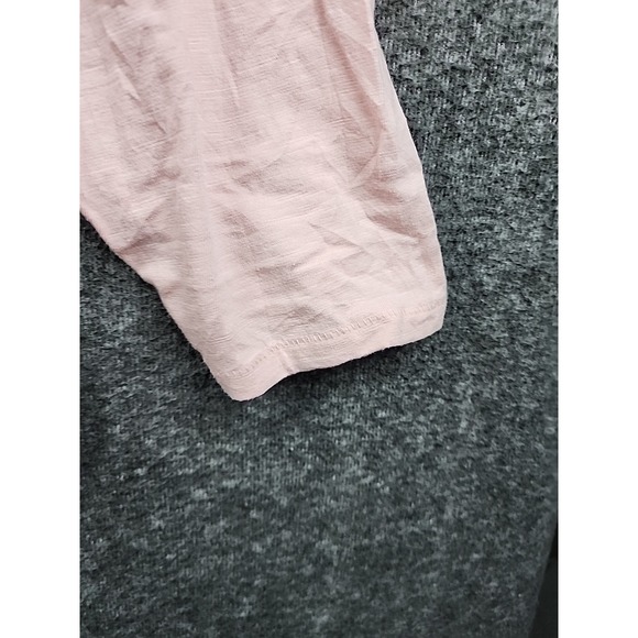 EVRI Everyday Tee Supersoft Relaxed Fit Long Sleeve V-Neck Women's 3X Light Pink - Picture 2 of 5